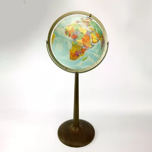 1974 12" Replogle World Globe Stereo Relief - 32" Stand - Picture 1 of 7