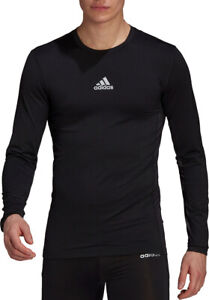 adidas Techfit Mens Fitness Top Gym Base Layer Long Sleeve Red Black Navy White