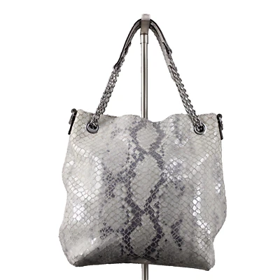 Michael Kors 10 x 11 x 4 Moss Gray Reptile Print Double Handle Crossbody Purse - Image 1 of 4