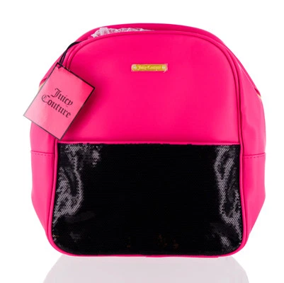 Juicy Couture Backpack Shoulderbag Hot Pink Travel Black Sequins