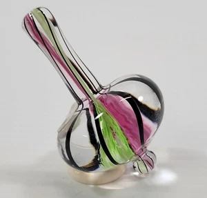 *B9) Teign Valley Glass TVG England Hand Blown Decorative Spinning Top with Ring - Picture 1 of 15
