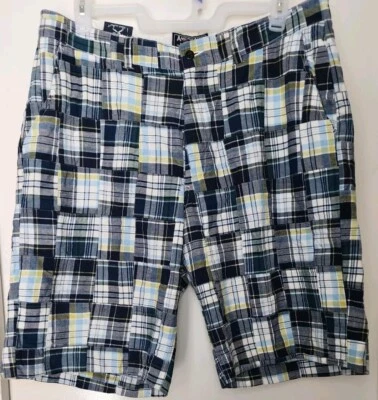 American Living Men's Size 38 Plaid Cargo Beach Golf Vacay Shorts Blue  - Image 1 of 4