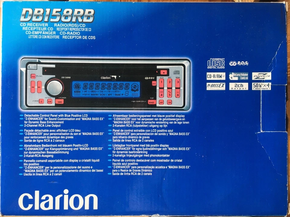 Autoradio CLARION DB158RB  Radio OLDSTOCK Komplett mit Verpackung, Papieren, etc - Bild 1 von 4