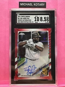 JORGE ONA 2021 TOPPS CHROME RED WAVE AUTO SGC 10/8.5 1/5 Padres Rookie Rajon - Picture 1 of 2