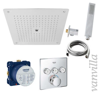 vanvilla Duschset Regendusche mit Duscharmatur Grohe Unterputz G43 poliert - Bild 1 von 4