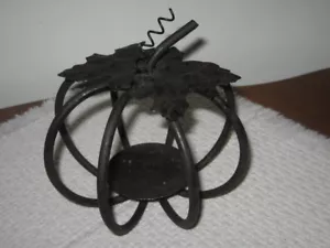 Black Metal Pumpkin Candle Holder Halloween Decor 6.75" Philippines - Picture 1 of 8