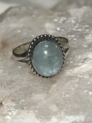 Aquamarine Gemstone 925 Sterling Silver Jewelry Ring Size 7 - Image 1 of 4