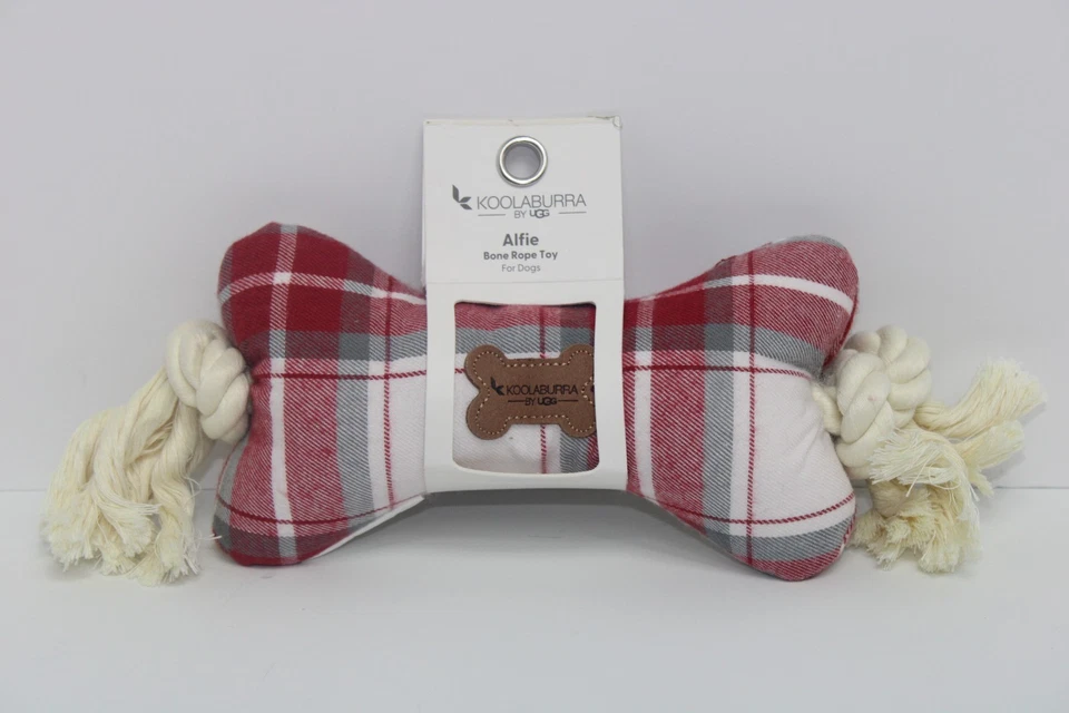 Koolaburra by Ugg - Balsam - Plaid "Alfie" Bone Rope Squeaky Tug Toy
