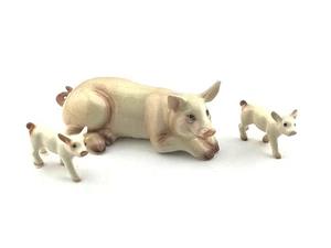 Hagen Renaker Vintage Miniature Retired Figurine Sow and Two Piglets - Picture 1 of 4