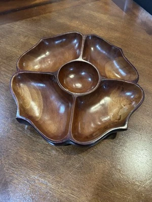 Vintage Lailani Monkey Pod Style Pupu Platter L Hawaii 11.5" In Great Condition - Image 1 of 4