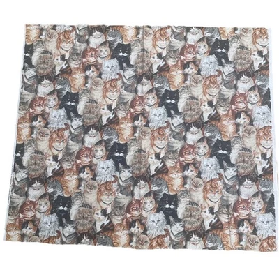 Kessler Concord Fabric ☆ Cats☆ FABRIC CATS COTTON Vtg 80s 44” W By 37” L - Image 1 of 4