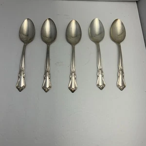 Lot of  5 Oval Soup Spoons "Valley Rose" Wm. A. Rogers Sectional Oneida Ltd. - Picture 1 of 4