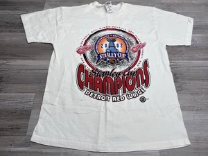 Vintage Detroit Red Wings T-Shirt Mens Large 2002 Stanley Cup Champs Hockey Tee - Picture 1 of 6