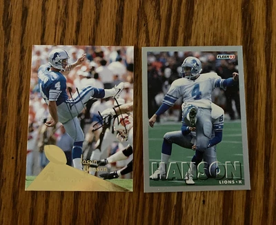 1994 Pinnacle Detroit Lions Jason Hanson Signed Autograph Card & 93 Fleer  - Image 1 of 4