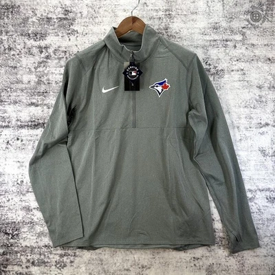NUEVO CON ETIQUETAS - Pullover Nike Toronto Blue Jays MLB 1/4 Cremallera Gris Para Hombre Grande N025-06G Foto 1 de 4
