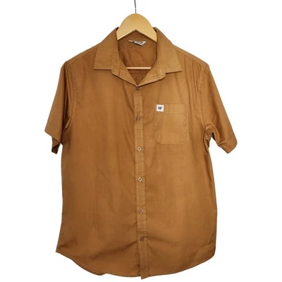 CAT Caterpillar Shirt Size M Tan Brown Button Up Short Sleeve Shirt - Image 1 of 4