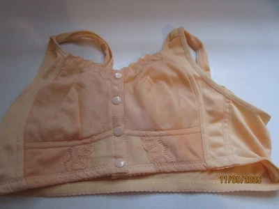 NEW Yellow Front Snap Comfort Bra Cotton Nylon Blend Sz XL (looks much smaller) - Image 1 of 4