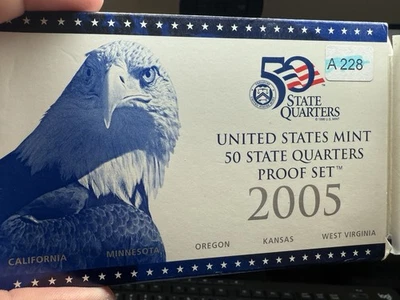 2005 United States Mint 50 State Quarters California Minnesota Oregon Kansas Etc - Image 1 of 3