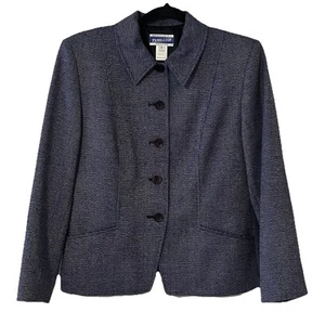 Vtg Pendleton Blue Wool Blend Tweed Blazer Jacket Pockets Coat USA Made 8 Petite - Picture 1 of 16