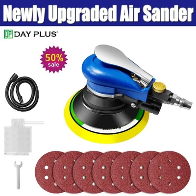 6'' 12000RPM Air Random Orbital Sander Dual Hand Sanding Tool Pneumatic Round - Image 1 of 4