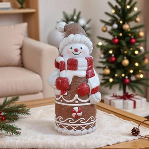Gingerbread Christmas Decorations Indoor Snowman Christmas Decorations Resin Sno - Picture 1 of 12