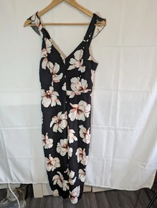 Mono River Island Floral Negro Talla 8 Reino Unido Manga con Tirantes Menos Formal - Imagen 1 de 5
