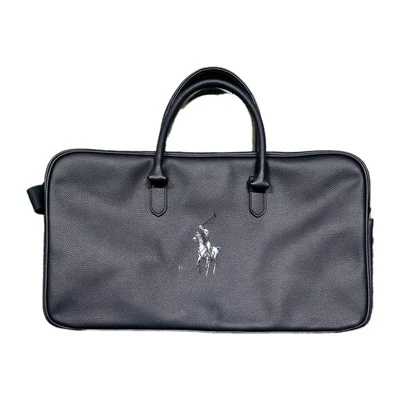 RALPH LAUREN POLO Large Navy Blue Faux Leather Shoulder Bag Gym Weekender  - Image 1 of 4