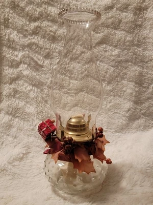 Vintage 8” lamplight farms oil lamp Christmas Lantern Made in Italy Bottle Oil  - Image 1 of 4