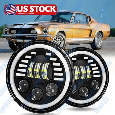 Par de faros LED redondos de 7 pulgadas Halo DRL para Ford Modelo A 1930 1931 Foto 1 de 4