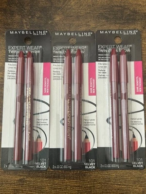 3 Pack Maybelline Expert Wear Twin Eye & Brow Eyeliner Pencil, Velvet Black 101 - Image 1 of 3