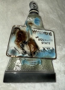 1964 “WYOMING, THE EQUALITY STATE” Jim Beam Decanter Diamond Jubilee 1890 1965 - Picture 1 of 10