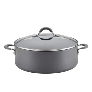 Circulon Radiance 7.5 qt. Hard-Anodized Aluminum Nonstick Stock Pot in Gray with - Picture 1 of 7