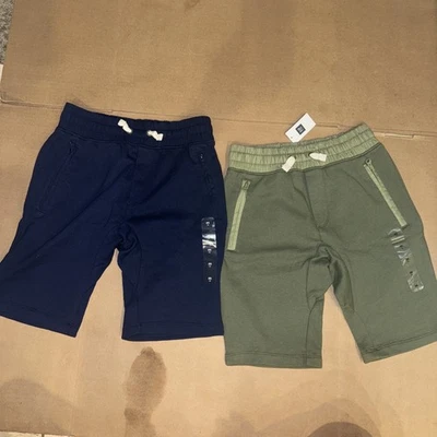 (2) Lote Pantalones Cortos Gap Jóvenes Niños Cordón 100% Algodón Medianos (8) Azul Marino/Verde BNWT Foto 1 de 4