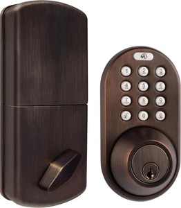 MILOCKS TF-02OB DIGITAL DEADBOLT DOOR LOCK WITH ELECTRONIC KEYPAD - BRONZE - Picture 1 of 6