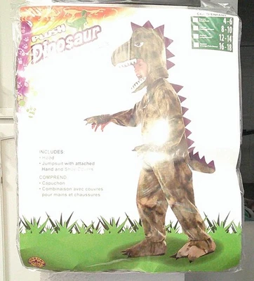 Plush Green Dinosaur Child Costume Size Small 4-6 - Image 1 of 4