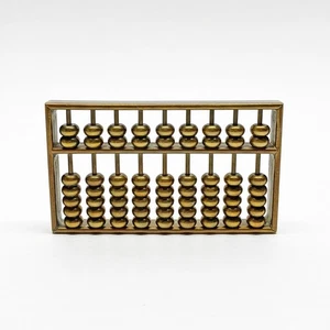 Fermacarte da scrivania vintage in miniatura in ottone abaco giocattolo fidget  - Foto 1 di 4
