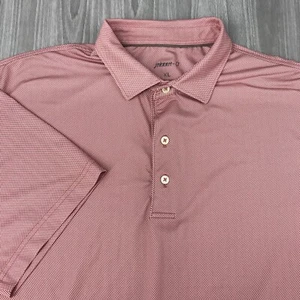 Johnnie O Performance Golf Polo Men's XL Red Geometric Dot Short Sleeve Stretch - Picture 1 of 10