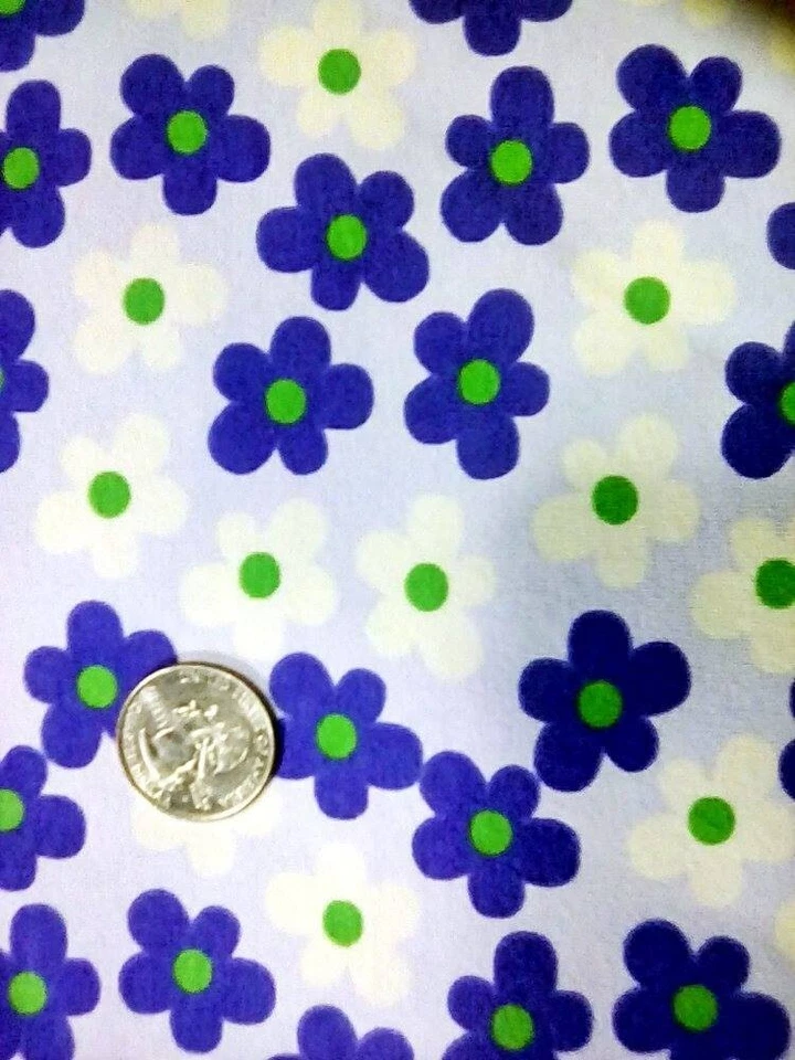 Purple Flowers cotton lycra fabric 1 yard  - Image 1 of 1