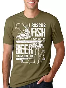 Divertida Camisa de Pesca Cerveza Pescador Camiseta Regalo Divertida Ropa de Pesca - Imagen 1 de 8