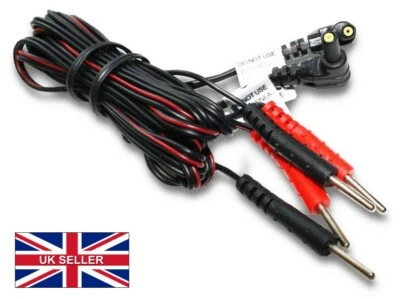 Quality TENS/EMS Machine replacement lead wires 1 x pair, black - UK Seller - Image 1 of 2