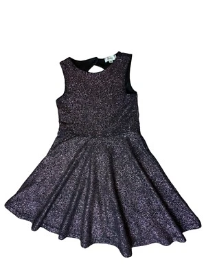 Disney D’Signed Dress Girl's Medium Black w/Magenta Sparkles Stretch Halloween M - Image 1 of 4