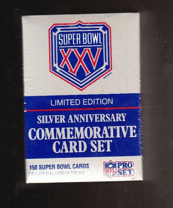 SUPER BOWL XXV 25 VINTAGE SEALED 160 TRADING CARD SET  - Image 1 of 1
