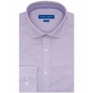 Vince Camuto Men's Slim-Fit Performance Stretch Shirt Purple 16 34-35 - Bild 1 von 3
