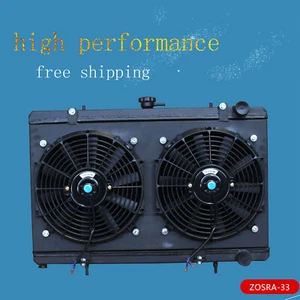 Radiator+Fan Shroud For Nissan Silvia 180SX 88-94 S13 4cyl 1.8L Aluminum MT 2Row - Picture 1 of 6