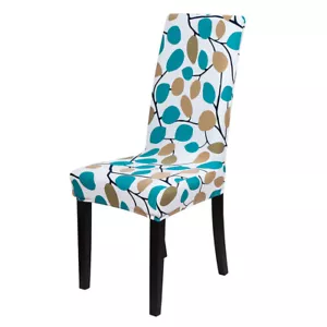 Fundas para silla de spandex con estampado de follaje para asiento de comedor hogar - Imagen 1 de 10
