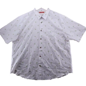 Havanera Men's Size XXL White Palm Tree Allover Print Cuban Shirt - Picture 1 of 8