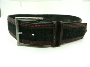 Arnés Casa Mujer 32" Cuero de Tierro Negro Cinturón Ancho Hebilla Cuadrada 2" Ancho - Imagen 1 de 8