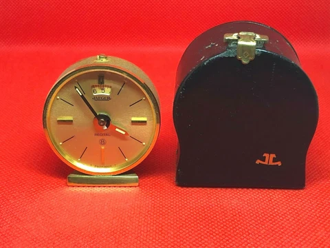 VINTAGE JAEGER LeCOULTRE 8 DAYS ALARM TRAVEL CLOCK #101 Cover
