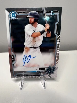 2021 Bowman Chrome CPA-JO J.D. Orr 1st Prospect Auto Marlins - Image 1 of 4
