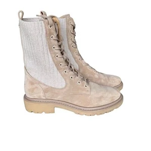 Sam Edelman Lydell Schnürstiefel Stollensohle Kampfstiefel Farbe Taupe Größe 8 - Bild 1 von 9
